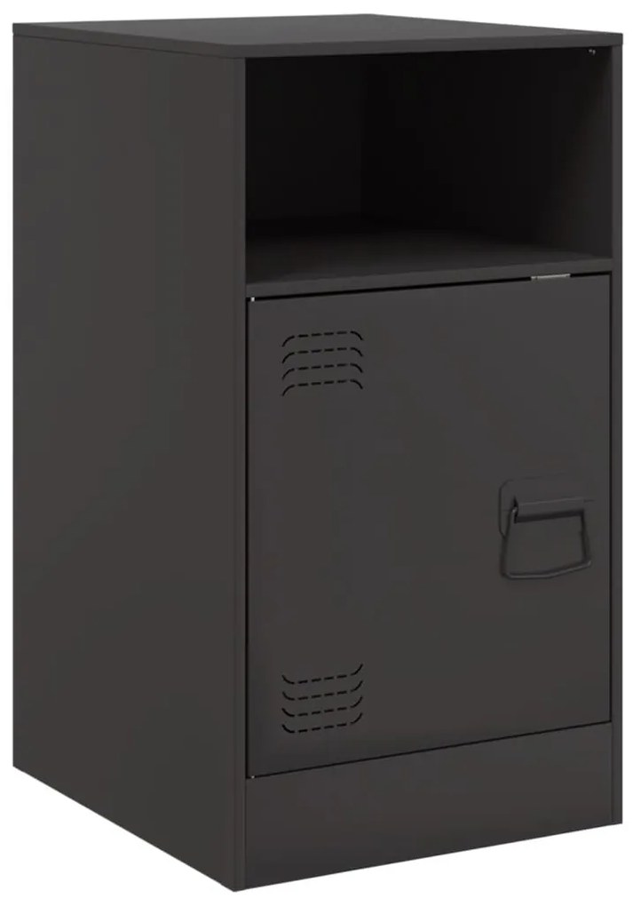 vidaXL Κομοδίνα 2 τεμ. Μαύρα 34,5x39x62 εκ. από Χάλυβα