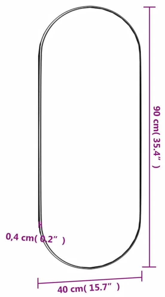 vidaXL Καθρέφτης Τοίχου Οβάλ 40 x 90 εκ. από Γυαλί