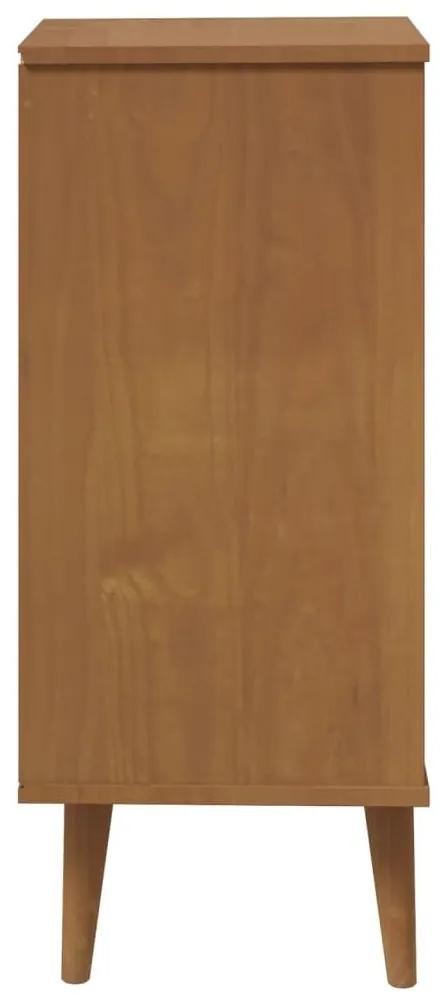 Συρταριέρα MOLDE Καφέ 40x35x82 εκ. από Μασίφ Ξύλο Πεύκου - Καφέ