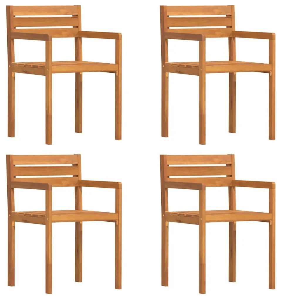 vidaXL Καρέκλες Κήπου 4 τεμ. 50x53x80 εκ. από Μασίφ Ξύλο Ακακίας