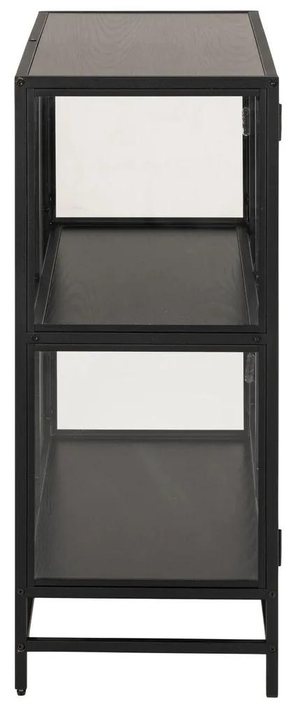 Βιτρίνα Oakland H160, Μαύρο, Γκρι δρυς, Με πόρτες, Ο αριθμός των θυρών: 2, 86x77x35cm, 25 kg | Epipla1.gr