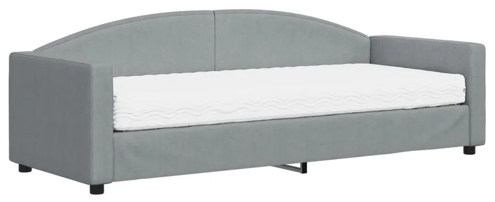 vidaXL Καναπές Κρεβάτι με Στρώμα Ανοιχτό Γκρι 80 x 200 εκ. Υφασμάτινο