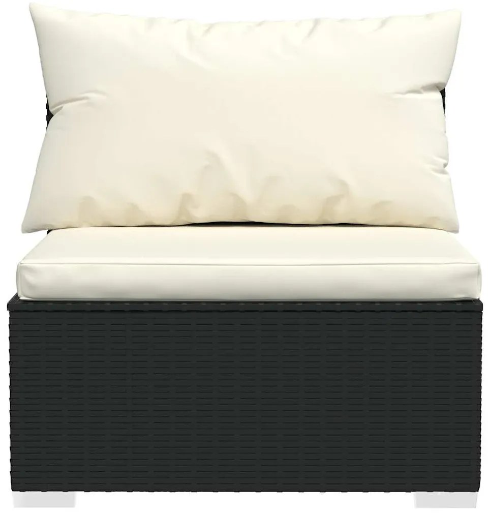 vidaXL Σαλόνι Κήπου 4 Τεμαχίων Μαύρο από Συνθετικό Ρατάν με Μαξιλάρια