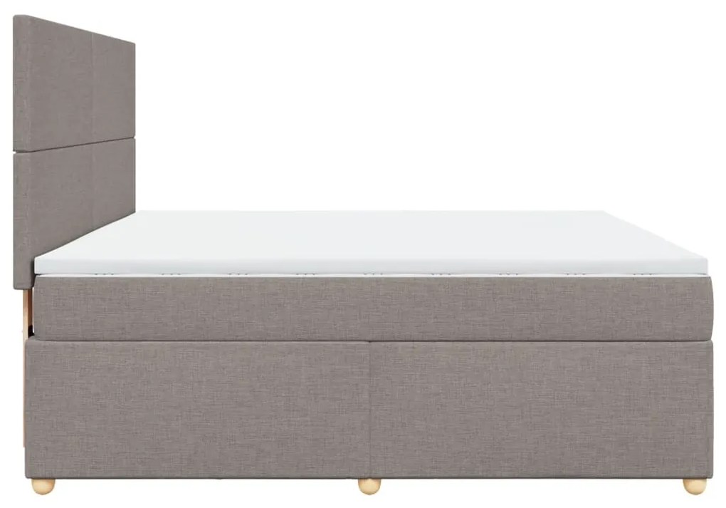 vidaXL Κρεβάτι Boxspring με Στρώμα Taupe 180x200 εκ. Υφασμάτινο