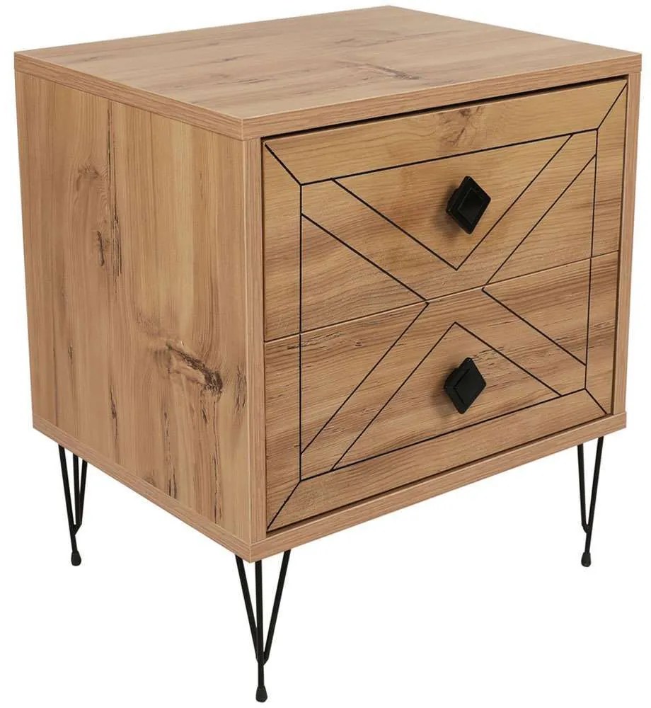 Κομοδίνο Luna 854KLN3311 50x40x55cm Pine