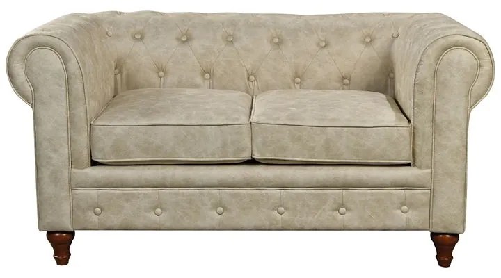 WOODWELL Ε942,21CHESTERFIELD York Kαναπές 2Θέσιος Σαλονιού - Καθιστικού, Ύφασμα Απόχρωση Μπεζ 150x82x77cm Ε942,21