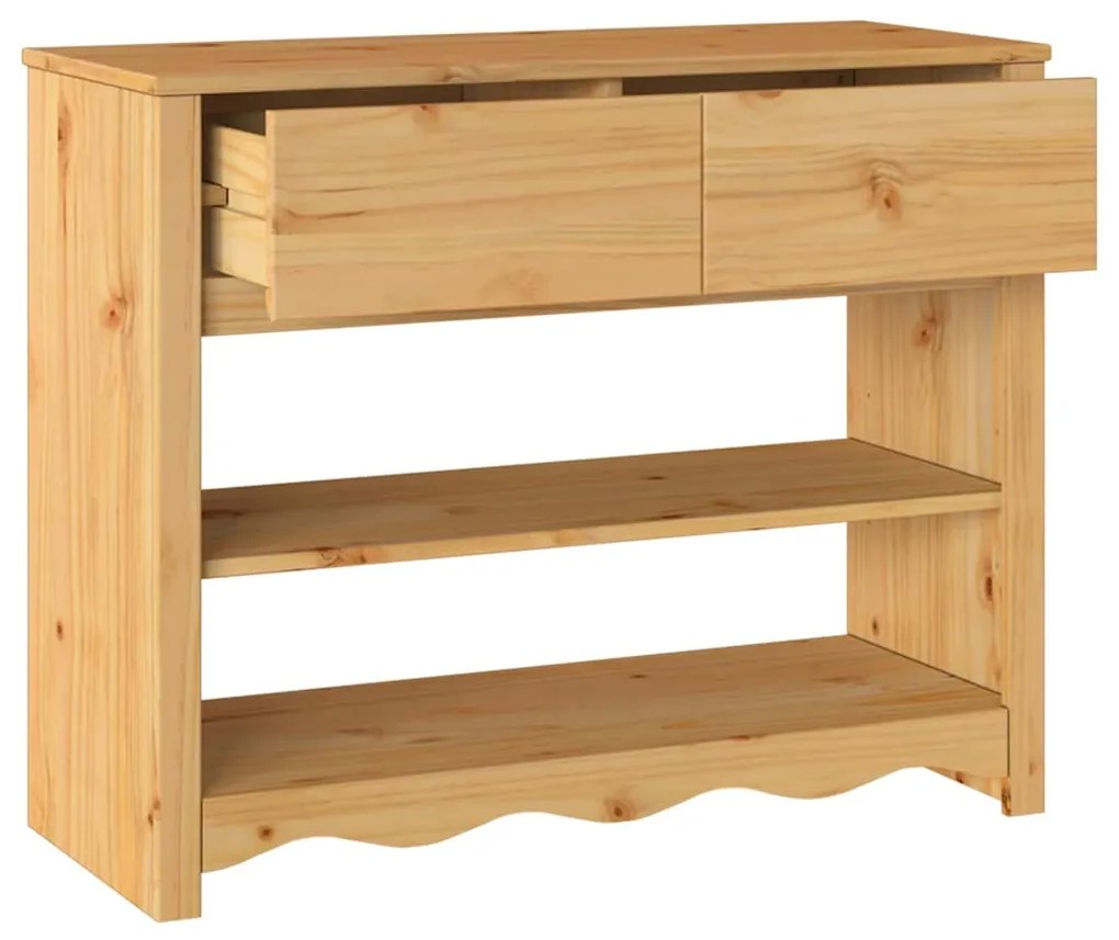 vidaXL Τραπέζι κονσόλας Δρυς 89.5 x 37 x 73 εκ Μασίφ ξύλο πεύκου