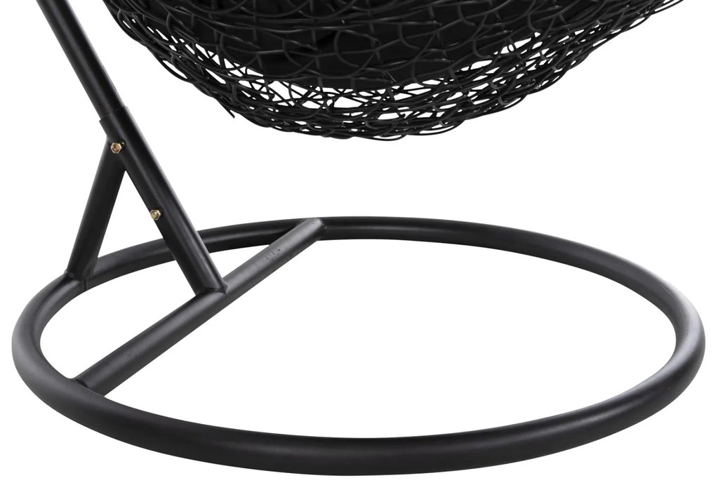 ΚΡΕΜΑΣΤΗ ΠΟΛΥΘΡΟΝΑ ΦΩΛΙΑ MILLIE ΜΕΤΑΛΛΟ-ΣΥΝΘ.RATTAN ΜΑΥΡΟ Φ95x195Υεκ.