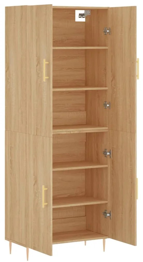 vidaXL Ντουλάπι Sonoma δρυς 69,5 x 34 x 180 εκ. από Επεξεργασμένο Ξύλο