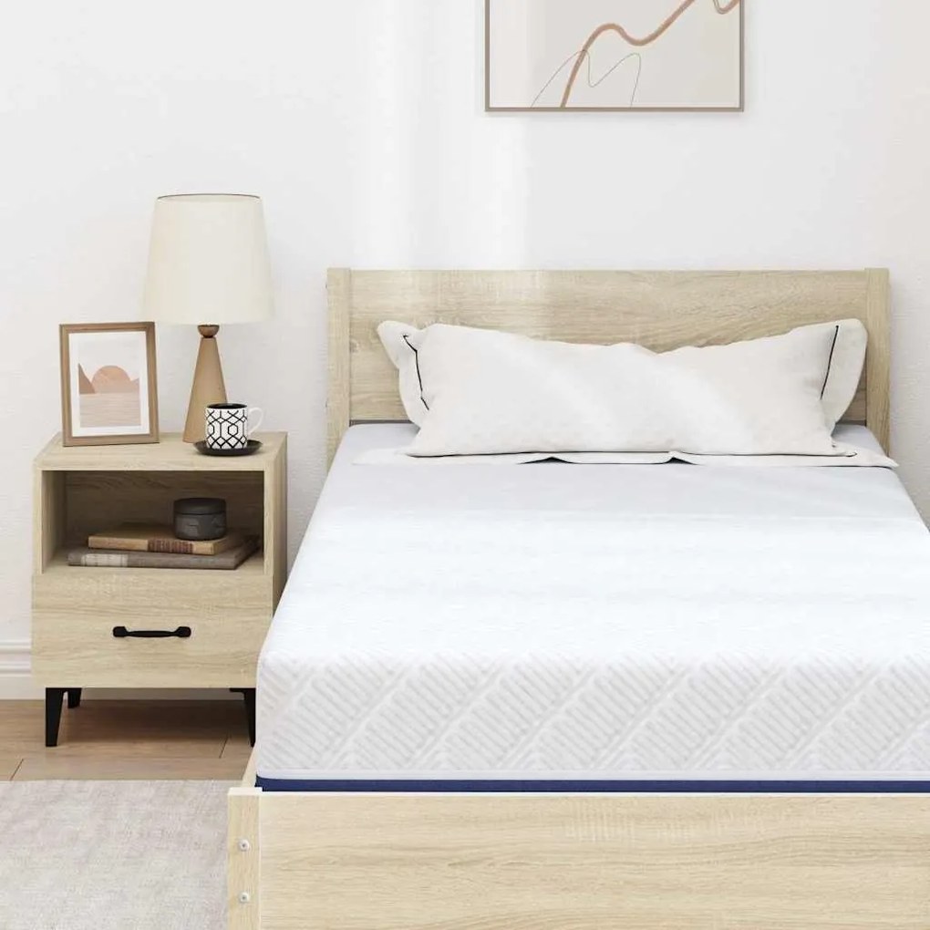 vidaXL Στρώμα Λευκό και Μπλε 90 x 200 cm Τζελ Μνήμης Φόρμα