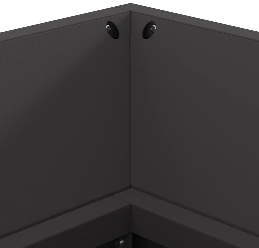 vidaXL Μαντεμένια Φωτιά με Αποθήκη Ξύλων Μαύρη 160x45x35 εκ. Ατσάλι