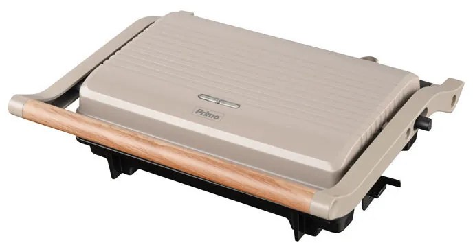 Primo PRPT-40493 Τοστιέρα Panini Αντικολλητικές πλάκες 1000W Wooden-Γκρι