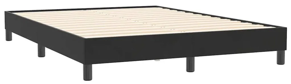 Κρεβάτι Boxspring με Στρώμα Μαύρο 140x210 εκ. Βελούδινο - Μαύρο