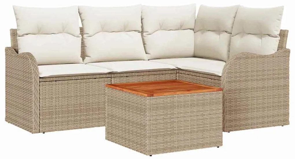 vidaXL Σετ Καναπέ Κήπου 5 pcs Beige, λευκό