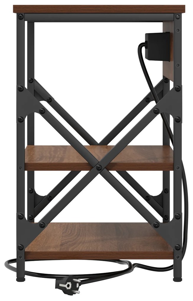 vidaXL Κομοδίνο με ράφι Καφέ δρυς 41 x 31 x 51 εκ. Επεξεργασμένο ξύλο