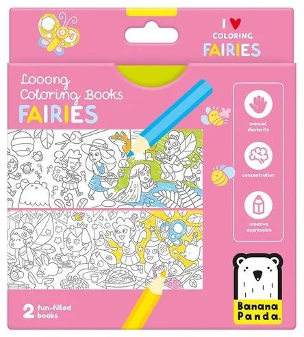 Banana Panda Βιβλία Ζωγραφικής 2Τμχ 4+ Ετών Looong Με Νεράιδες - Fairies BP50162