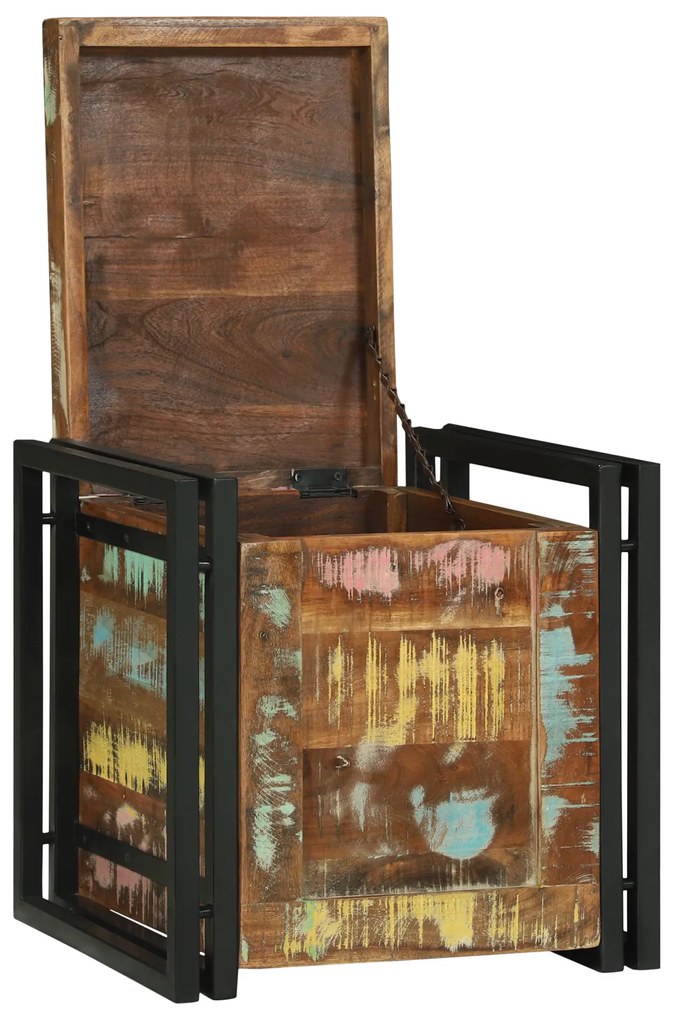 vidaXL Κουτί αποθήκευσης Πολύχρωμο 40 x 40 x 40 cm Μασίφ ξύλο ακακίας