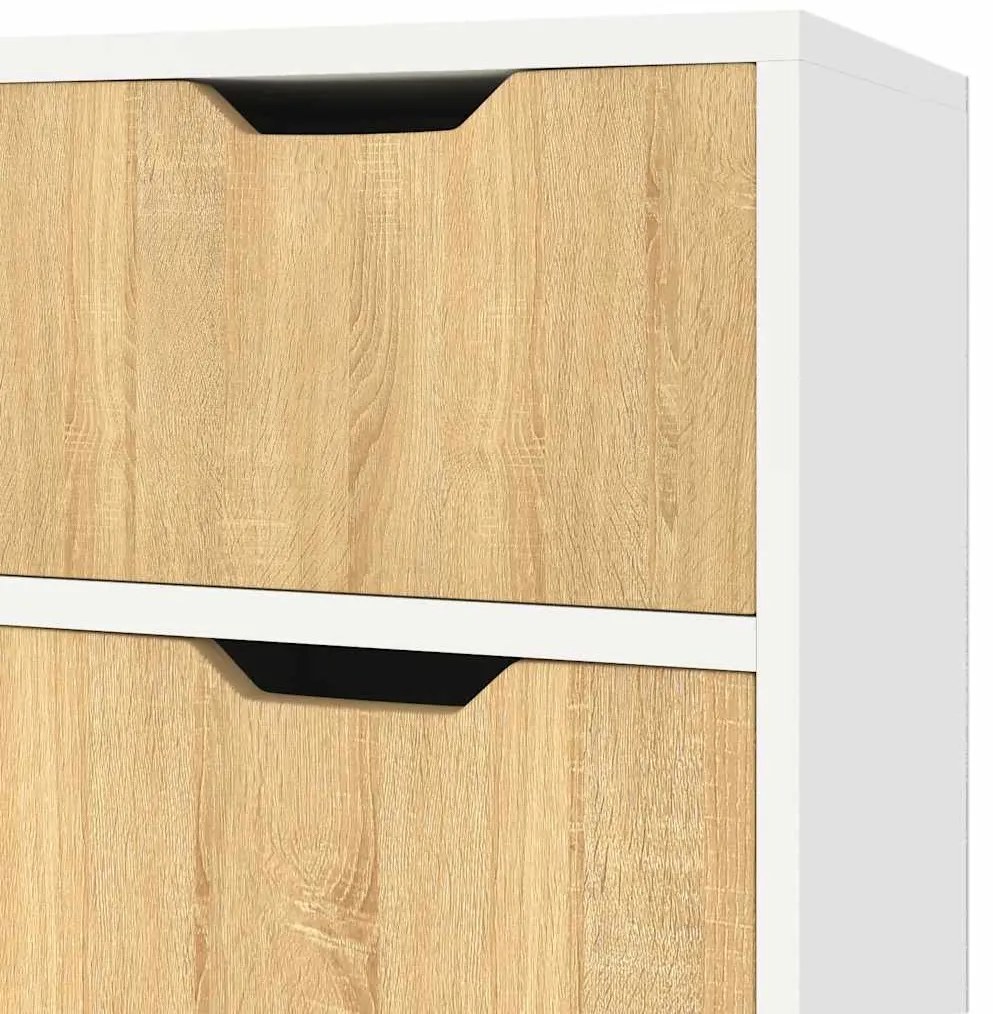 vidaXL Μπουφές Λευκός/Sonoma Δρυς 90x30x72 εκ. Επεξεργασμένο Ξύλο
