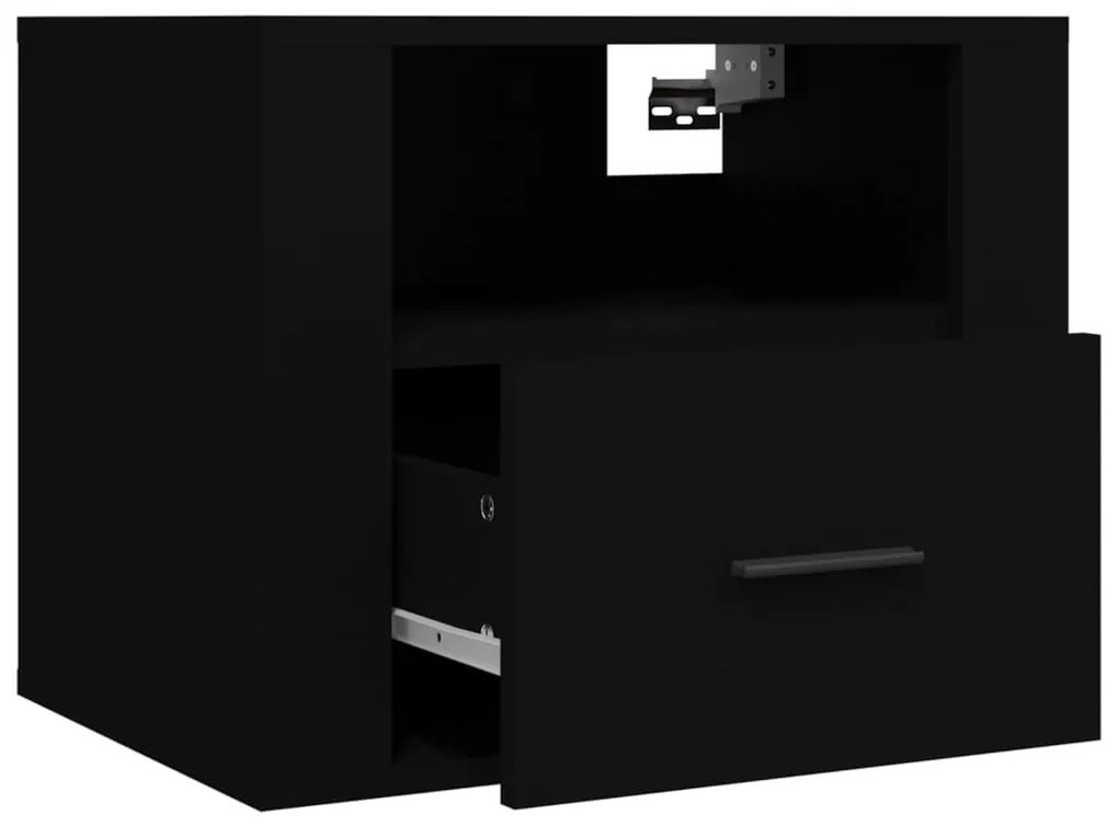 vidaXL Κομοδίνα Επιτοίχια 2 τεμ. Μαύρα 50x36x40 εκ.