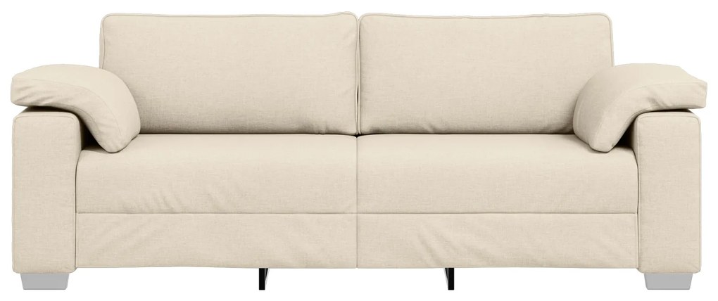 vidaXL Καναπές με μαξιλάρι με μαξιλάρι Μπεζ 219 x 77 x 82 εκ Λινό