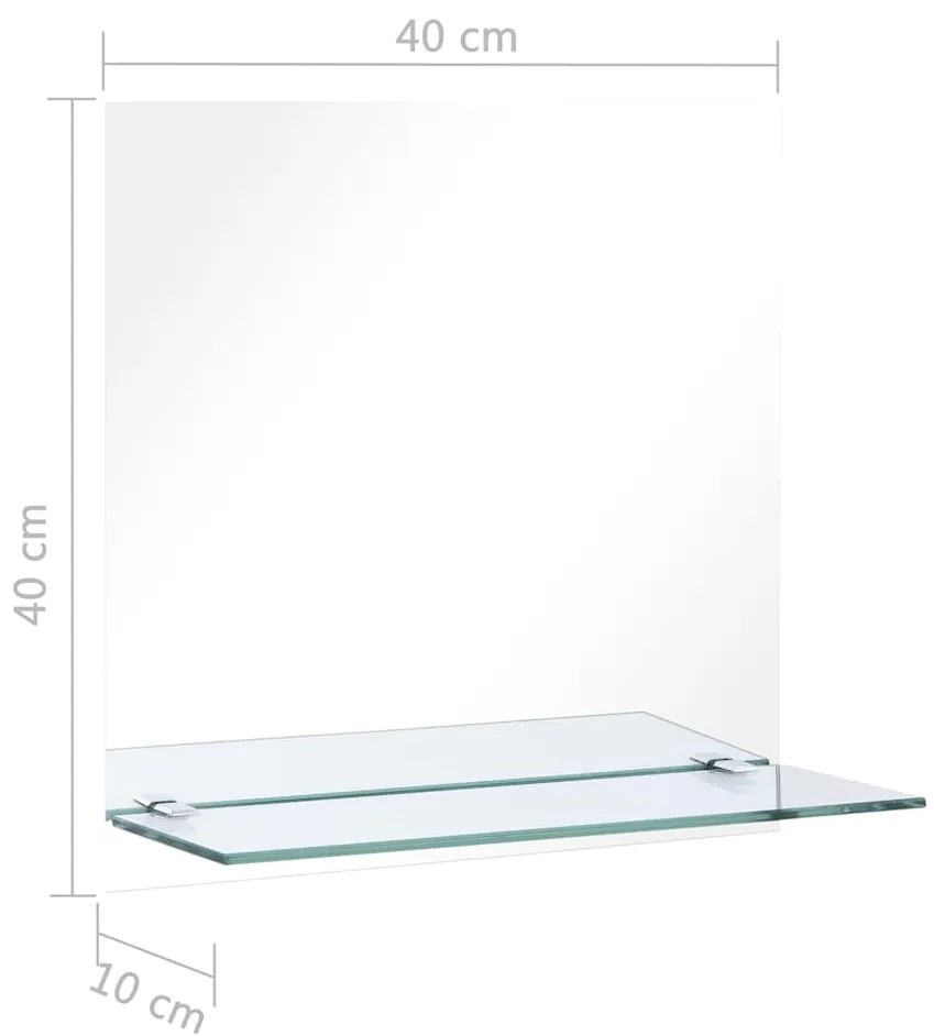 vidaXL Καθρέφτης Τοίχου με Ράφι 40 x 40 εκ. από Ψημένο Γυαλί