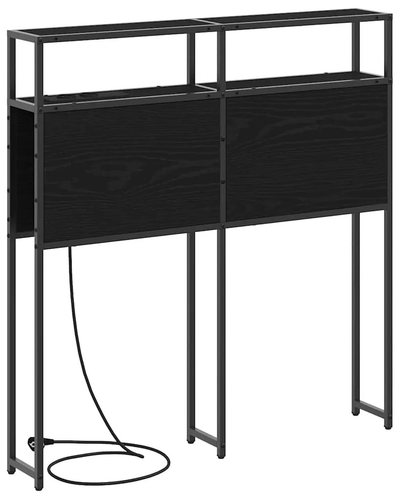 vidaXL Κεφαλάρι Αποθήκης με ράφι Μαύρη δρυς 75 cm Επεξεργασμένο ξύλο