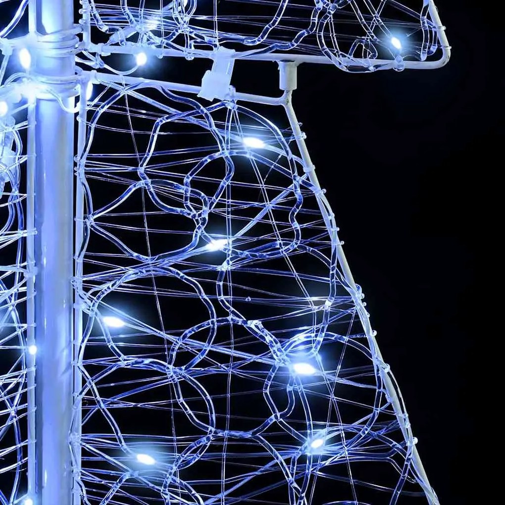 vidaXL Χριστουγεννιάτικο Δέντρο με 100 LED Κρύο Λευκό 120 cm Ακρυλικό