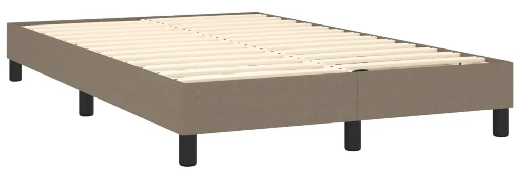 Κρεβάτι Boxspring με Στρώμα Taupe 120x200 εκ. Υφασμάτινο - Μπεζ-Γκρι