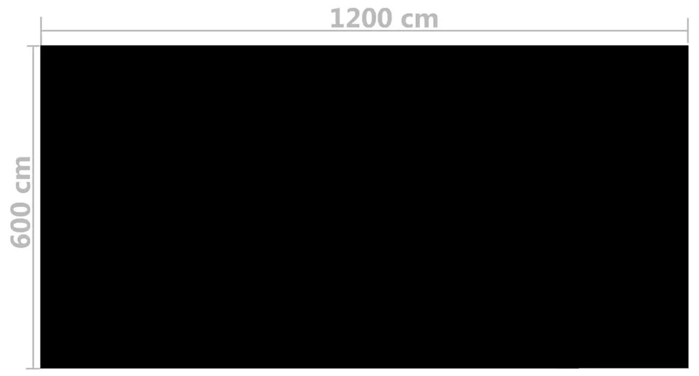 vidaXL Κάλυμμα Πισίνας Ορθογώνιο Μαύρο 1200x600 εκ. από Πολυαιθυλένιο