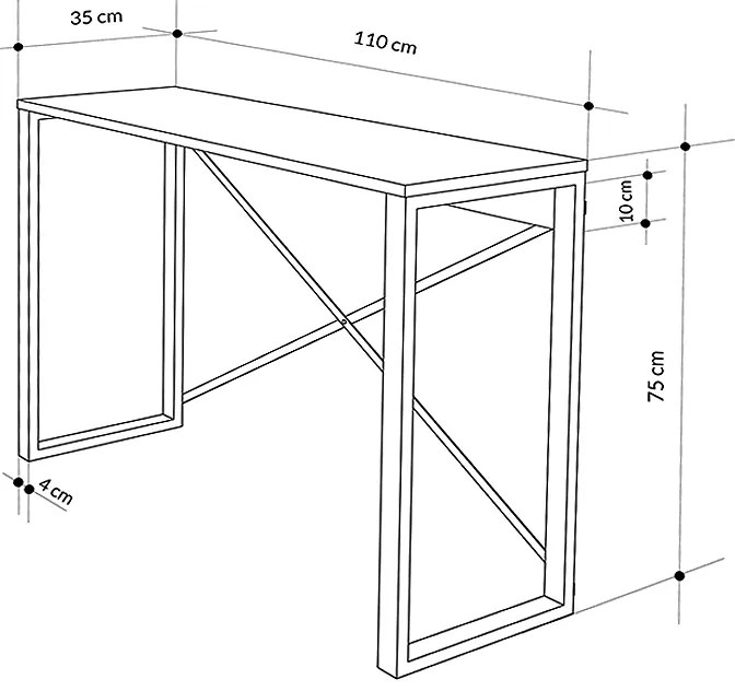 Κονσόλα Archie Megapap χρώμα γκρι ρετρό - μαύρο 110x35x75εκ. - GP037-0223,1