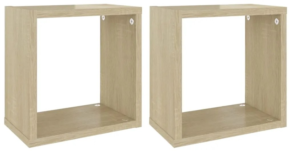 vidaXL Ράφια Κύβοι Τοίχου 2 τεμ. Sonoma Δρυς 26 x 15 x 26 εκ.