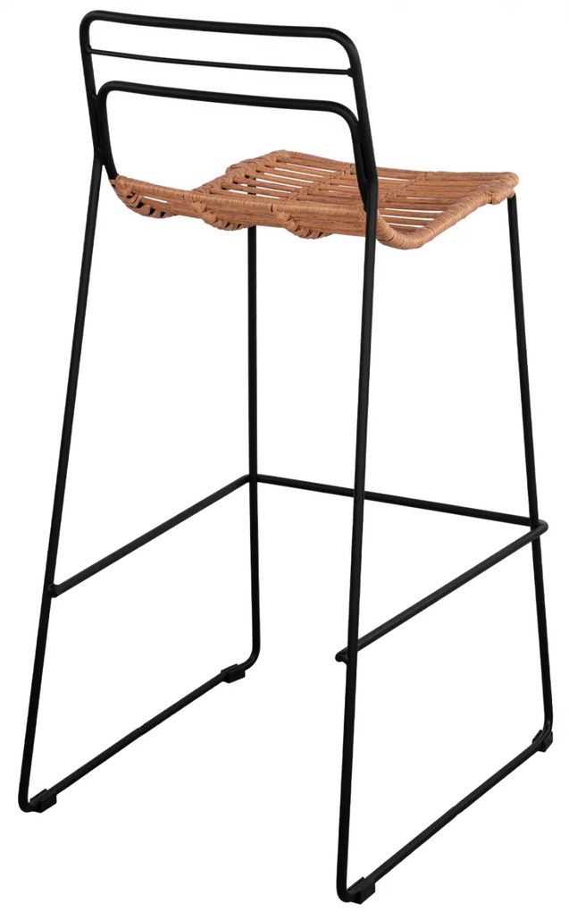 ΣΚΑΜΠΟ ΜΕΤΑΛΛΙΚΟ ALLEGRA HM5642 ΜΕ WICKER ΣΕ ΜΠΕΖ ΑΠΟΧΡΩΣΗ 48x53x100 εκ.