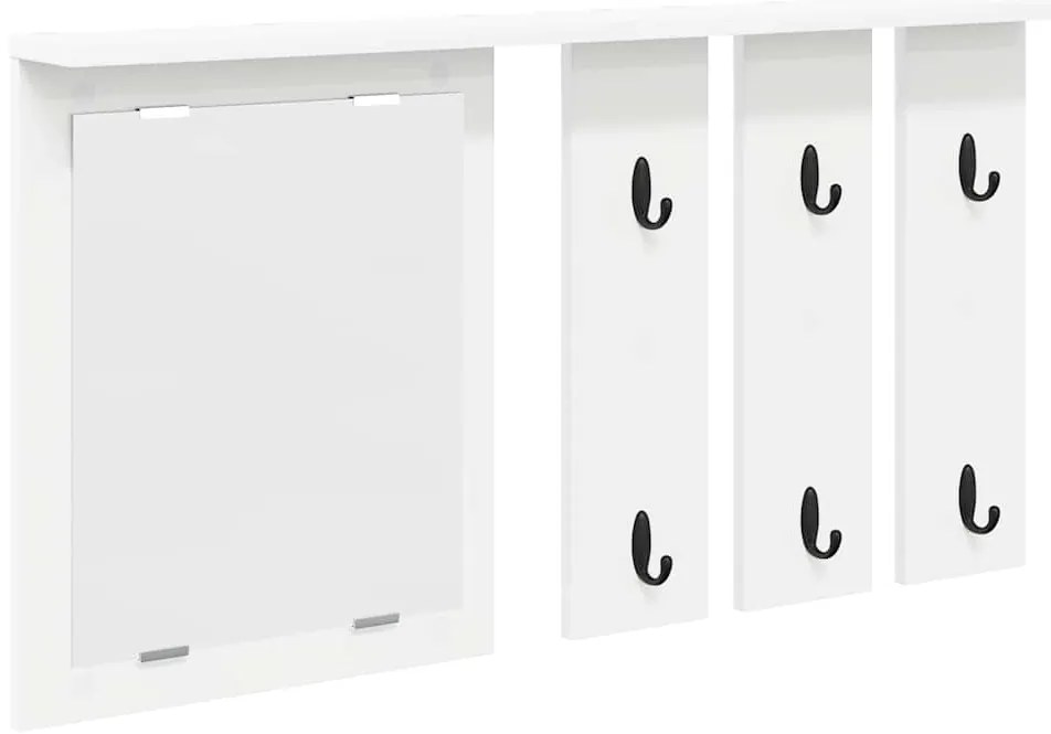 vidaXL Τοίχου Κρεμάστρα Λευκό 85 x 10 x 45 εκ. Επεξεργασμένο ξύλο