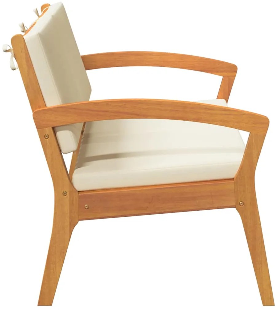 vidaXL Παγκάκι κήπου με μαξιλάρι Καφέ Μασίφ ξύλο ακακίας