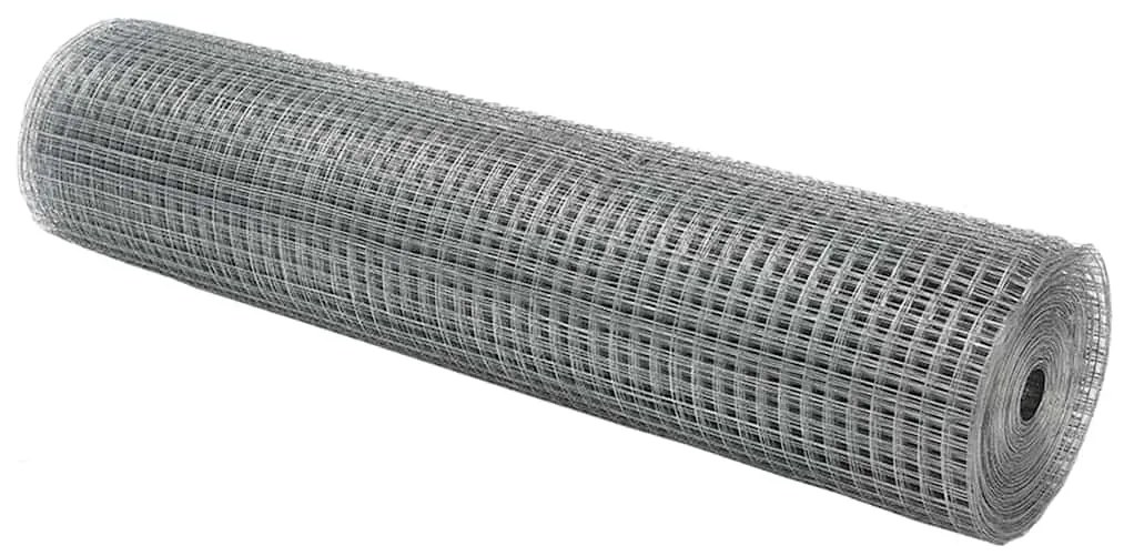 vidaXL Συγκολλητός φράχτης από σύρμα Ασημί 0.5 x 50 μ. Ατσάλι