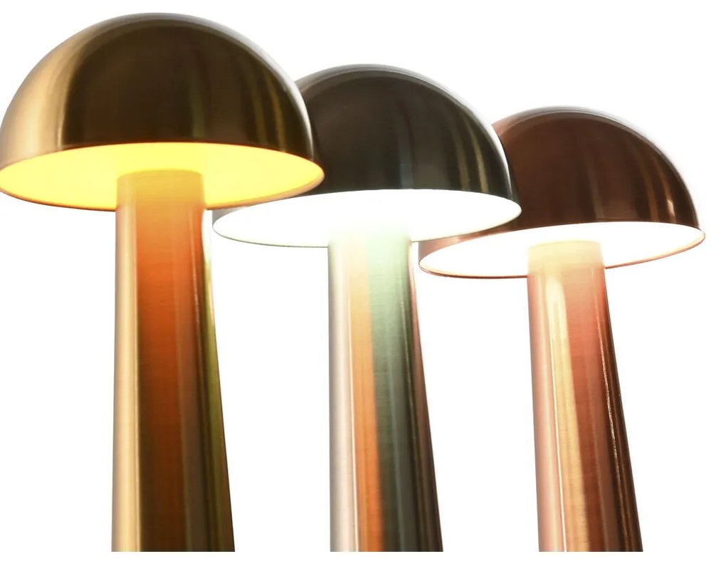 Επιτραπέζιο Φωτιστικό Home ESPRIT Χαλκός Χρυσό Ασημί Μέταλλο Σίδερο 9 x 9 x 21 cm (3 Μονάδες)