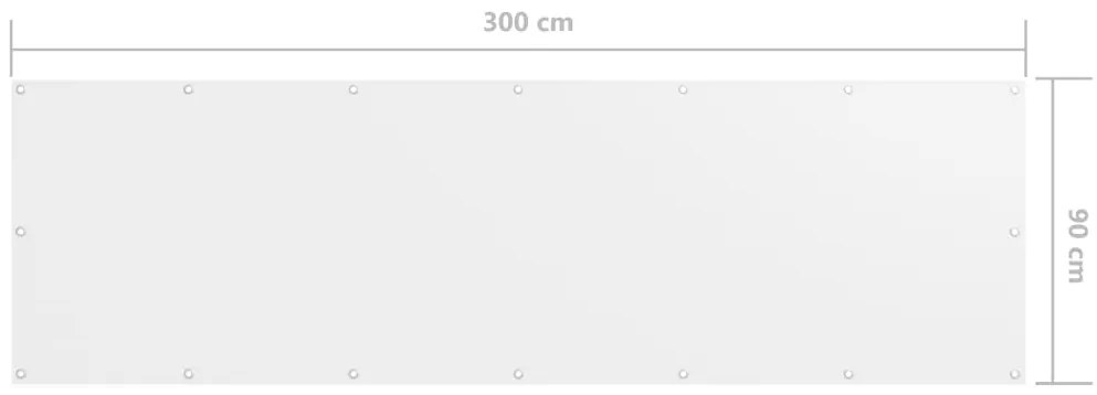 vidaXL Διαχωριστικό Βεράντας Λευκό 90 x 300 εκ. Ύφασμα Oxford
