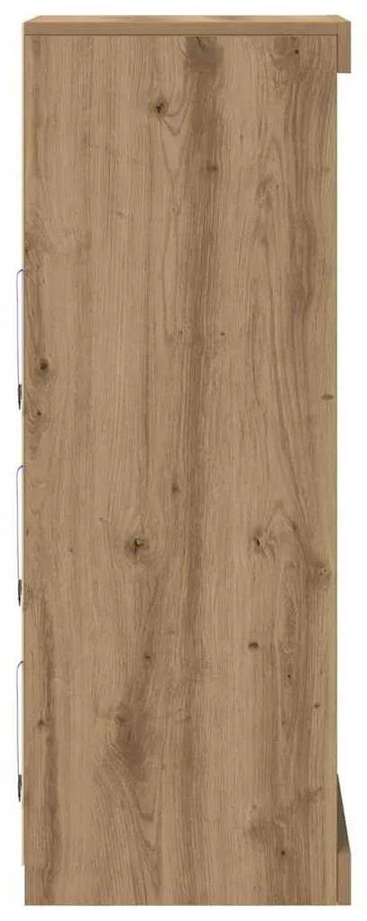 vidaXL Πλευρικό Τραπέζι LED Artisan Oak 41 x 37 x 100 εκ