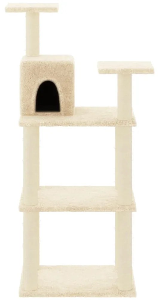 vidaXL Γατόδεντρο Κρεμ 118,5 εκ. με Στύλους Ξυσίματος από Σιζάλ