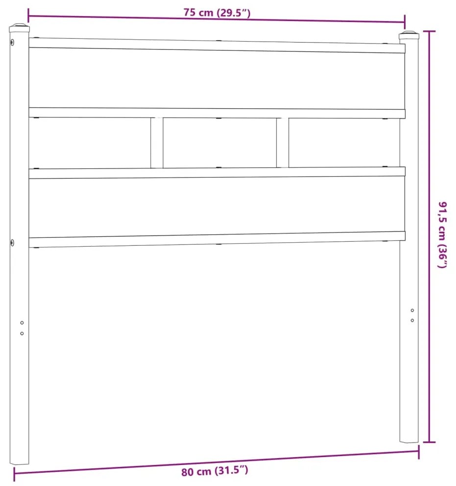 vidaXL Κεφαλάρι Καπνιστή Δρυς 75 εκ. Σιδερένιο/Επεξεργασμένο Ξύλο