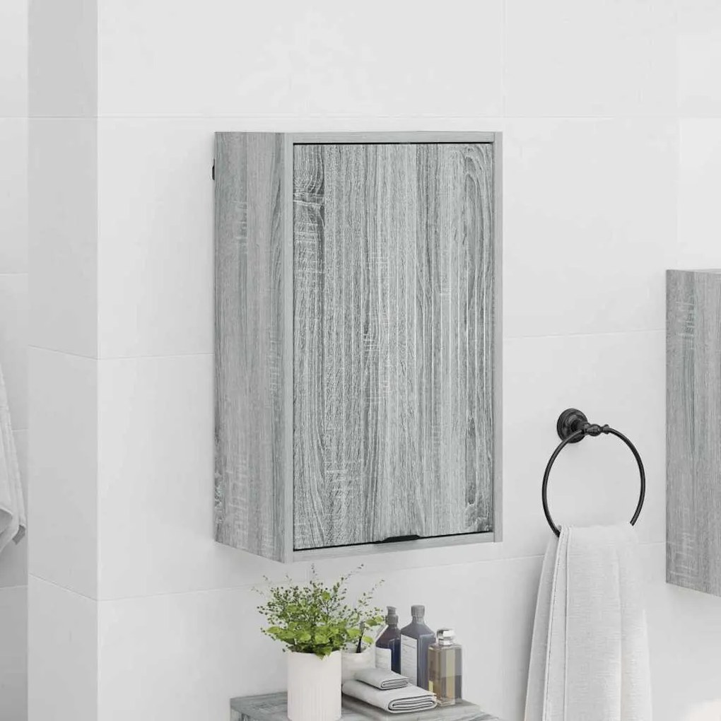 vidaXL Ντουλάπι Μπάνιου Επιτοίχιο Γκρι sonoma 39 x 23.5 x 65 εκ.