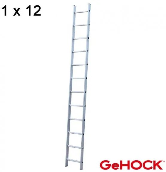 Μονή Σκάλα Αλουμινίου 1 x 12 Σκαλοπάτια 605012 GeHOCK 605012