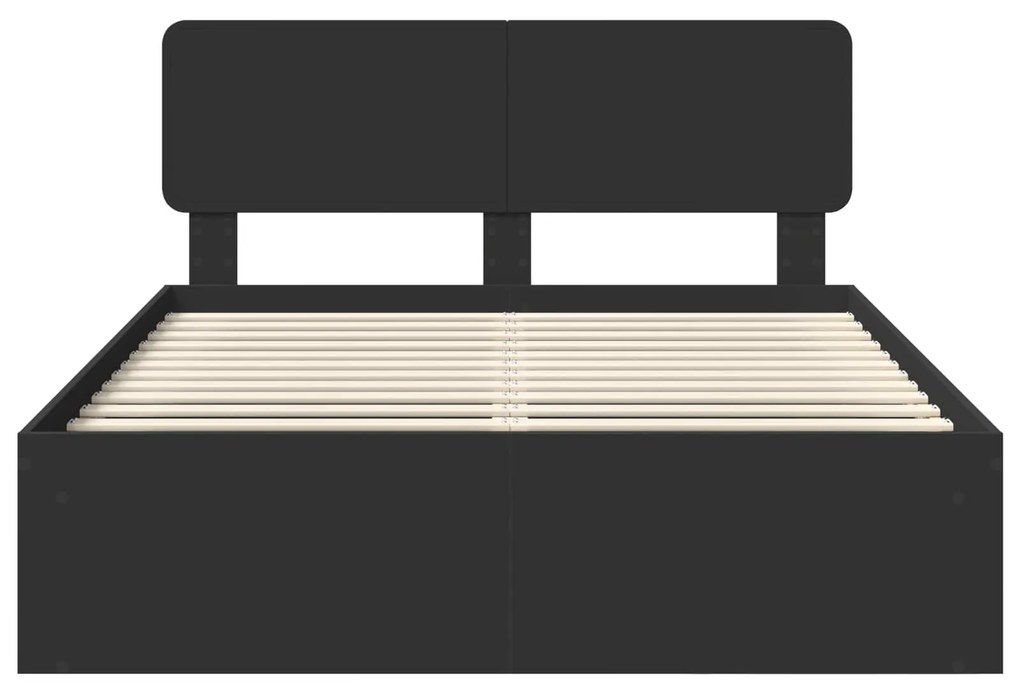 vidaXL Σκελετός Κρεβατιού Μαύρο 140 x 200 cm Στερεά ξυλεία πεύκου
