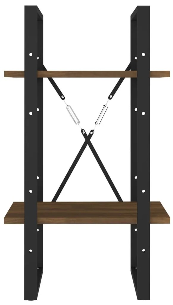 vidaXL Βιβλιοθήκη με 2 Ράφια Καφέ Δρυς 40x30x70 εκ. Επεξεργ. Ξύλο