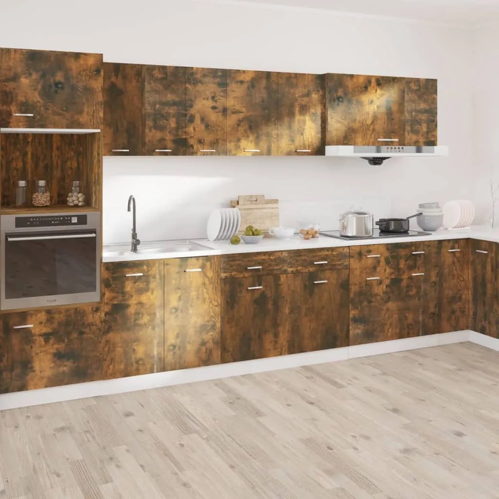 vidaXL Έπιπλο Με Συρτάρι Lyon Καπνιστή Δρυς 50x46x81,5εκ.