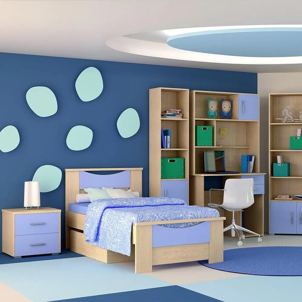Κρεβάτι Παιδικό Νο. 15 Smile 90x190 Oak-Blue  SARRIS812326