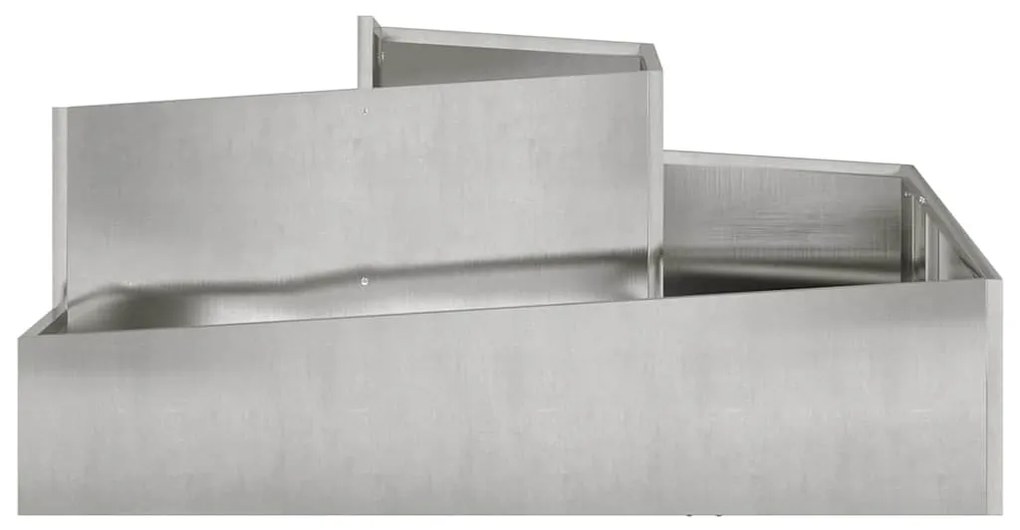 vidaXL Γλάστρα Κήπου Ασημί 100 x 100 x 50 cm Ανοξείδωτο ατσάλι