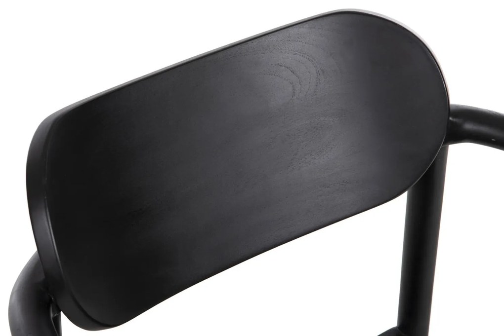 Πολυθρόνα OSLO Μαύρο Ξύλο Teak και Μαύρο Σχοινί 55x54x80Yεκ. 55x54x80 εκ.