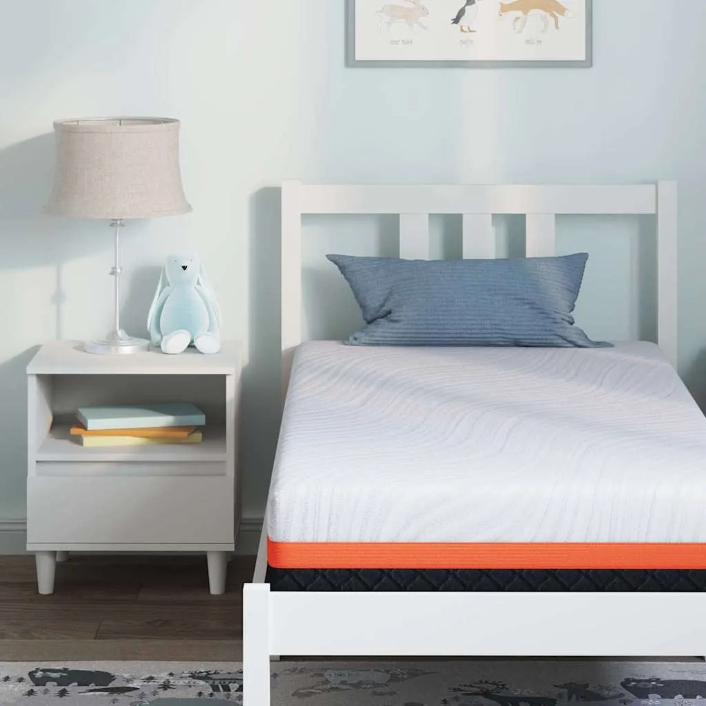 vidaXL Στρώμα Λευκό και Μαύρο 80 x 160 cm Αφρός Εμποτισμένος με Gel