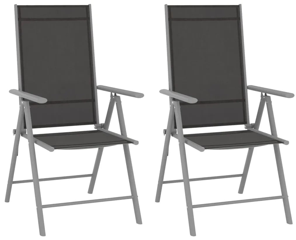 vidaXL Σετ Επίπλων Μπιστρό 3 Τεμαχίων Ασημί από Αλουμίνιο/Textilene